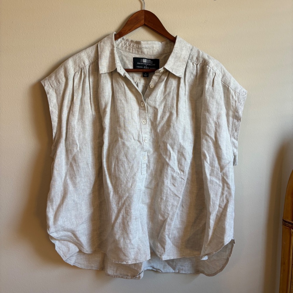 J. Crew Baird McNutt Womens Brown Capitaine Sleeveless Linen Oversized Shirt